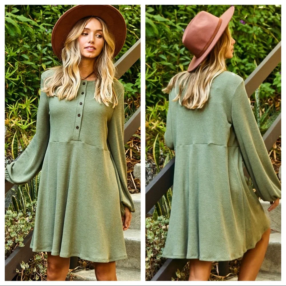 #11 Boho Chic
Solid Button Up Midi Dress - Picture 3 of 3